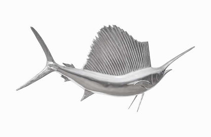 Phillips Collection - Sail Fish Wall Sculpture, Resin, Silver Leaf - PH100658 veiw 2