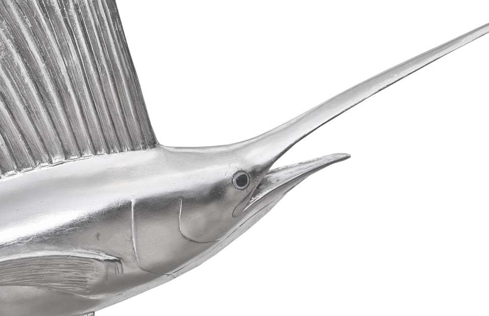 Phillips Collection - Sail Fish Wall Sculpture, Resin, Silver Leaf - PH100658 veiw 3
