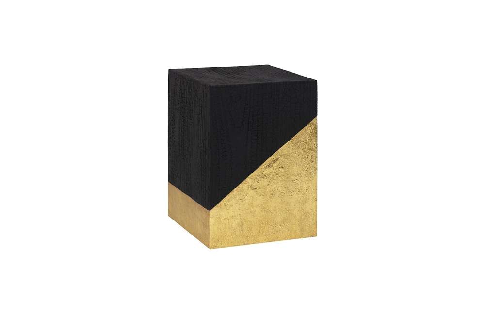 Phillips Collection - Scorched Side Table, Black and Gold Leaf - PH110306 veiw 1