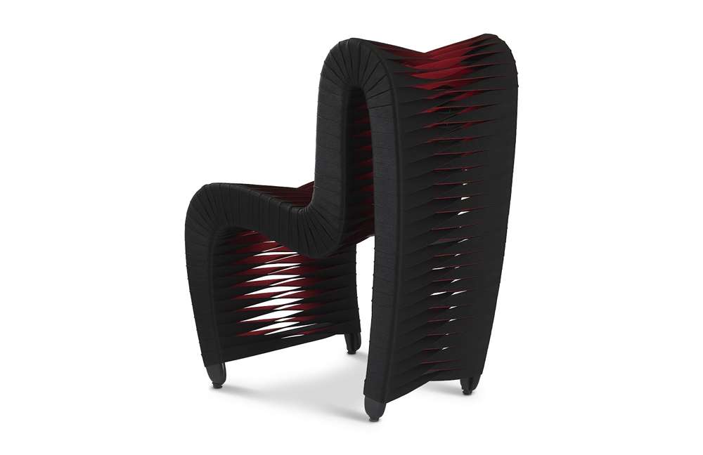 Phillips Collection - Seat Belt Dining Chair, Black/Red - B2061BZ veiw 2