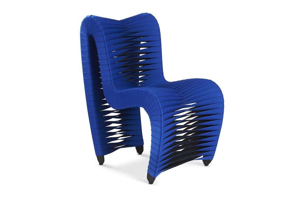 Phillips Collection - Seat Belt Dining Chair, Blue/Black - B2061BL veiw 1