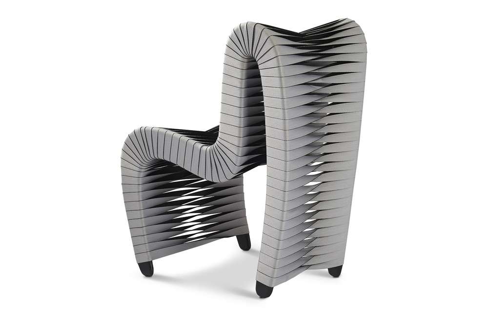 Phillips Collection - Seat Belt Dining Chair, Gray/Black - B2061GR veiw 2