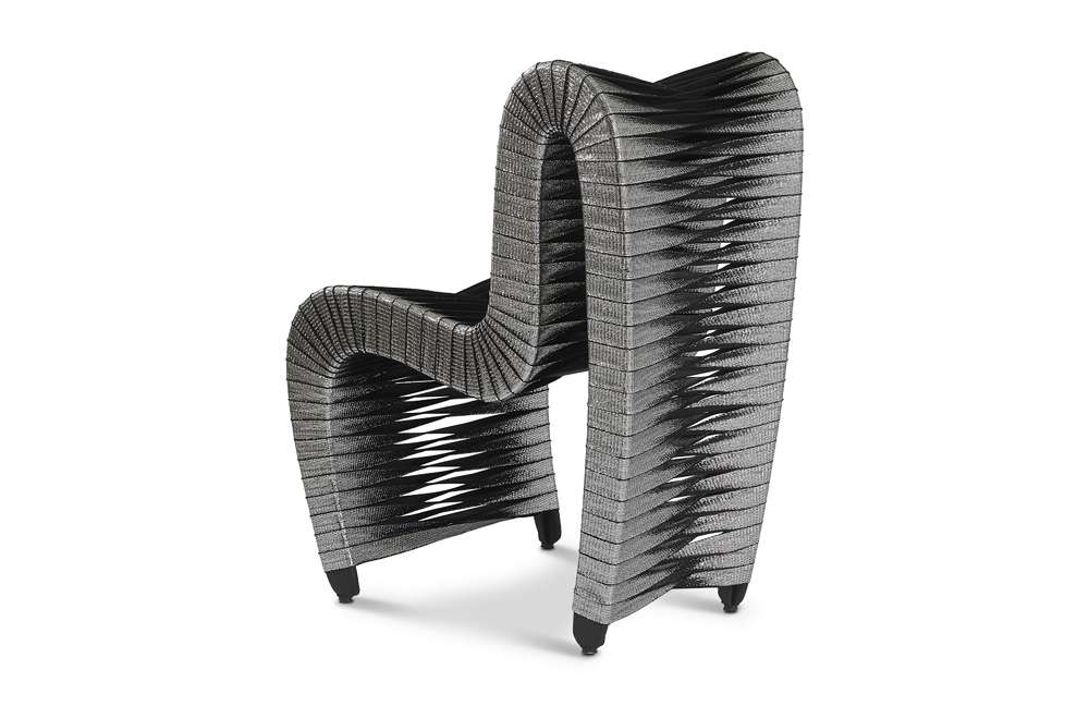 Phillips Collection - Seat Belt Dining Chair, Silver, Metallic - B2061SS veiw 2