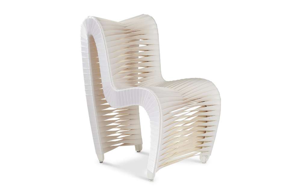 Phillips Collection - Seat Belt Dining Chair, White/Off-White - B2061WZ veiw 1