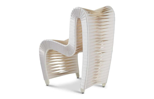Phillips Collection - Seat Belt Dining Chair, White/Off-White - B2061WZ veiw 2