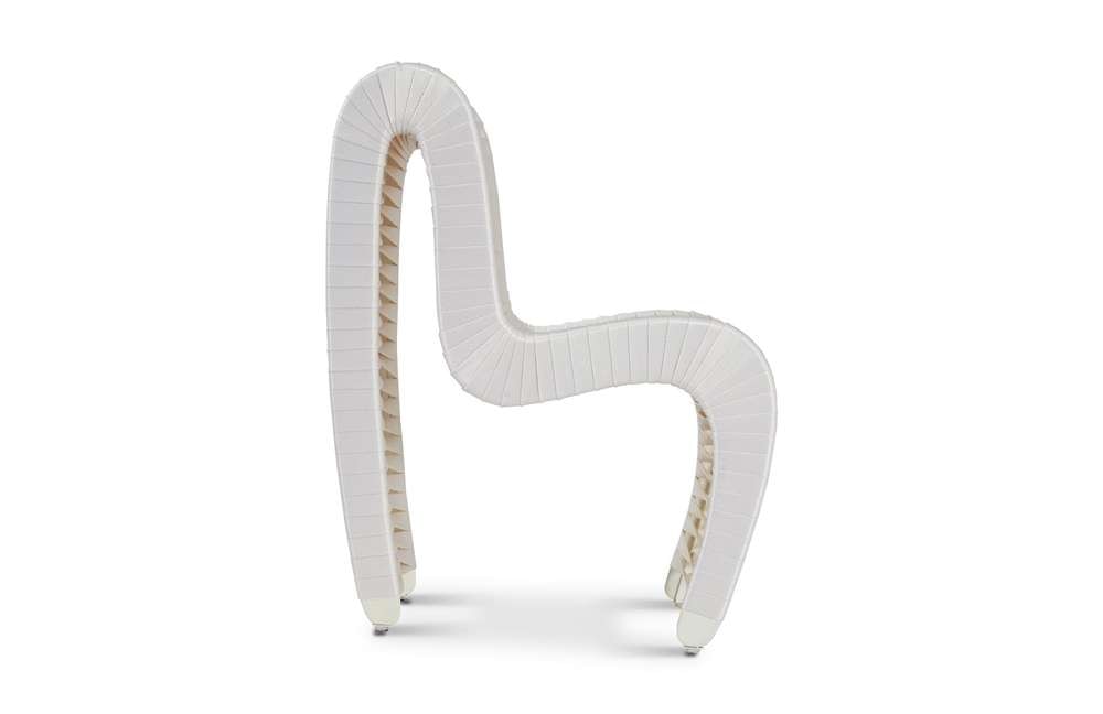 Phillips Collection - Seat Belt Dining Chair, White/Off-White - B2061WZ veiw 3