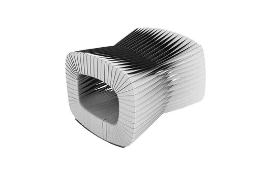 Phillips Collection - Seat Belt Ottoman, Gray/Black - B2064GR veiw 1