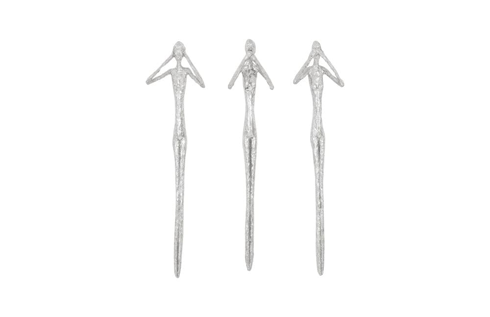 Phillips Collection - See, Hear, Speak No Evil, Silver Leaf (Set of 3) - PH97353 view 1