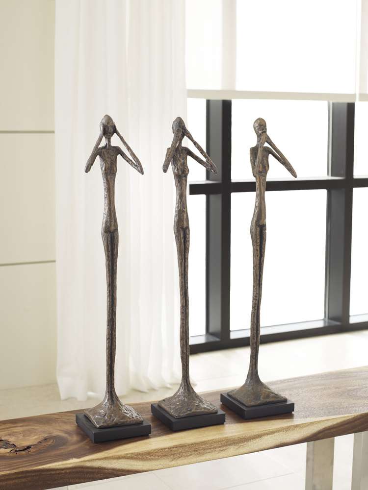 Phillips Collection - See No Evil Slender Sculpture, Small, Resin, Bronze Finish - PH59232 veiw 2