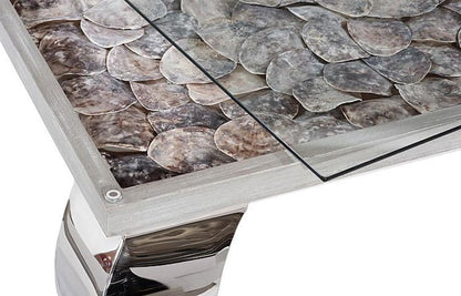Phillips Collection - Shell Coffee Table, Glass Top, Ming Stainless Steel Legs - PH81449 view 3