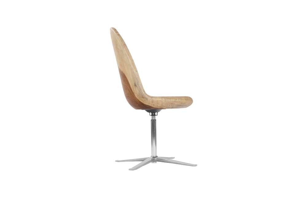 Phillips Collection - Smoothed Swivel Chair, Chamcha Wood, Stainless Steel Base - TH100627 veiw 3