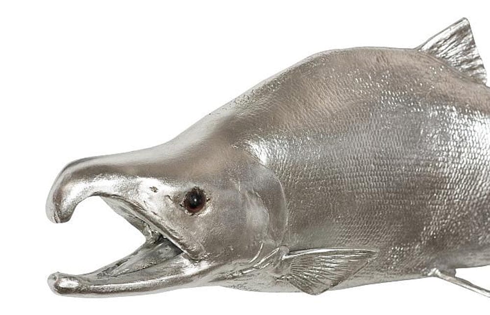 Phillips Collection - Sockeye Salmon Fish Wall Sculpture, Resin, Silver Leaf - PH76837 view 2
