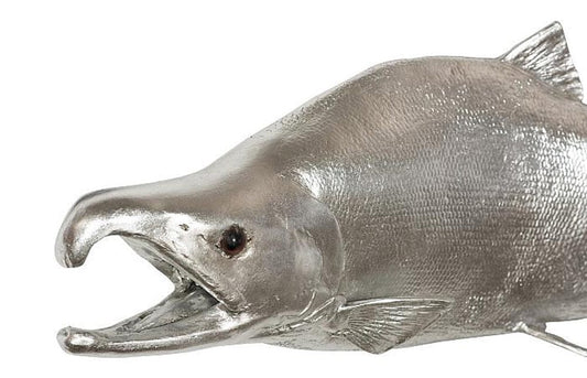 Phillips Collection - Sockeye Salmon Fish Wall Sculpture, Resin, Silver Leaf - PH76837 view 2