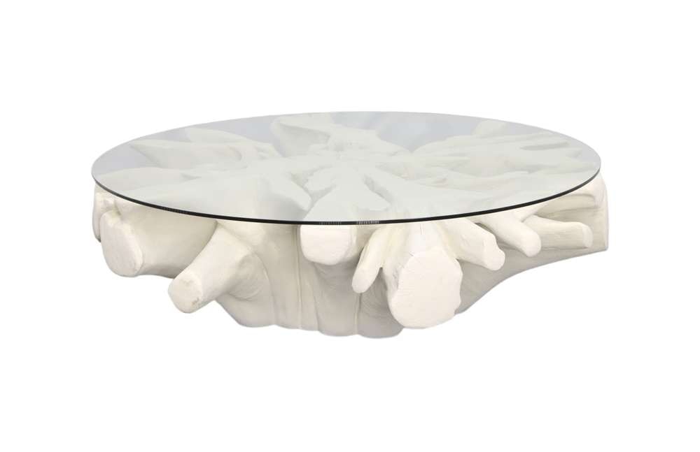 Phillips Collection - Sono Cast Root Coffee Table, With Glass, Roman Stone - PH83595 veiw 3