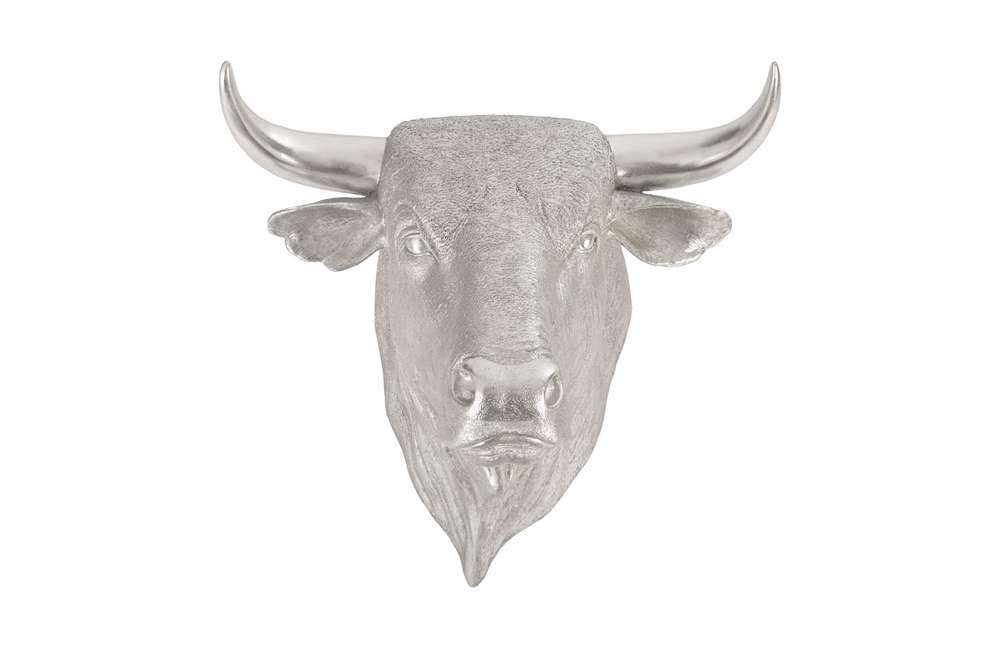 Phillips Collection - Spanish Fighting Bull Wall Art, Resin, Silver Leaf - PH82320 veiw 1
