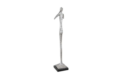Phillips Collection - Speak No Evil Slender Sculpture, Small, Resin, Silver Leaf - PH66277 veiw 2