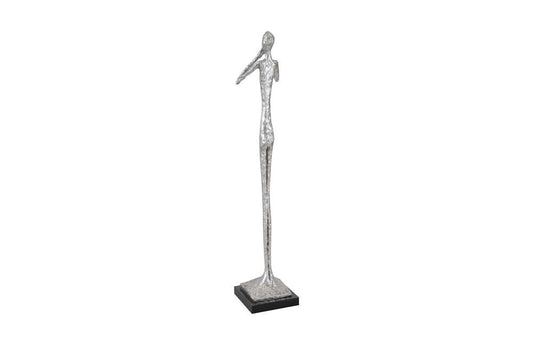 Phillips Collection - Speak No Evil Slender Sculpture, Small, Resin, Silver Leaf - PH66277 veiw 2