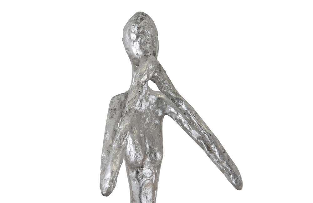 Phillips Collection - Speak No Evil Slender Sculpture, Small, Resin, Silver Leaf - PH66277 veiw 4
