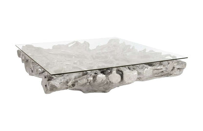Phillips Collection - Square Root Cast Coffee Table, With Glass - PH64211 veiw 1