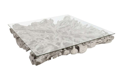 Phillips Collection - Square Root Cast Coffee Table, With Glass - PH64211 veiw 2
