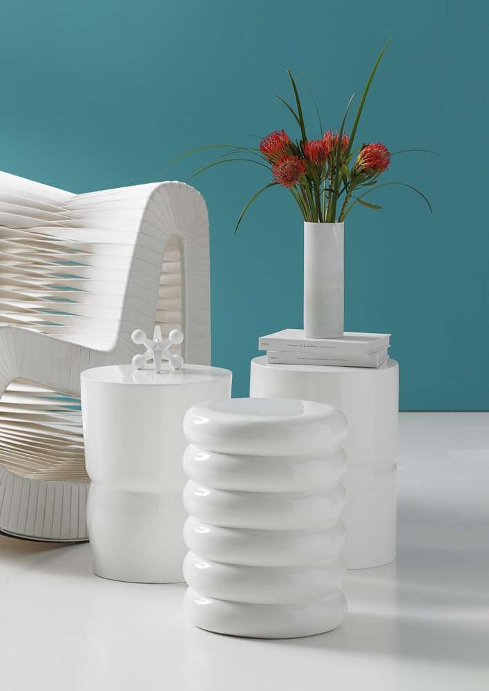 Phillips Collection - Stacked Stool, Gel Coat White - PH67726 veiw 3