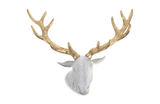 Phillips Collection - Stag Deer Head, White, Gold Leaf - PH67604 veiw 1