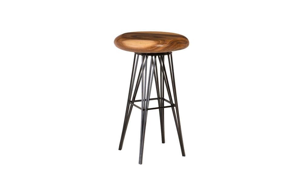 Phillips Collection - String Bar Stool on Black Metal Legs, Swivel Seat, Natural - TH93210 view 1