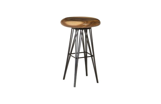 Phillips Collection - String Bar Stool on Black Metal Legs, Swivel Seat, Natural - TH93210 veiw 1
