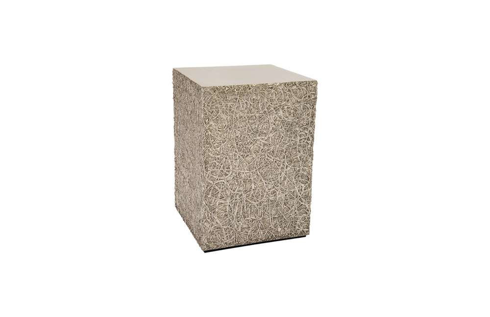 Phillips Collection - String Theory Pedestal, Silver Leaf, SM - PH83555 veiw 1