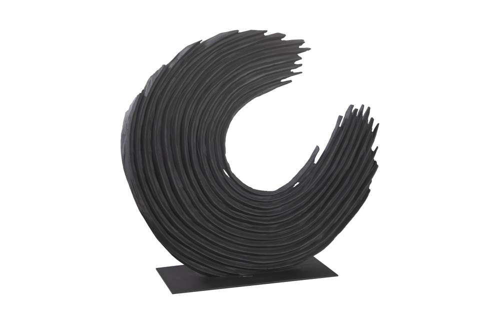 Phillips Collection - Swoop Tabletop Sculpture, Black Wood, Large - TH103476 veiw 1