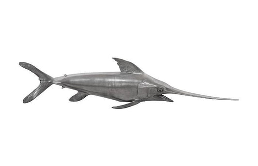 Phillips Collection - Swordfish Fish Wall Sculpture, Resin, Polished Aluminum Finish - PH65285 view 2