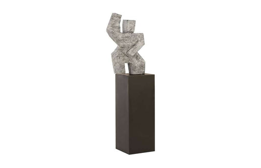 Phillips Collection - Tai Chi Arm Up Sculpture on Pedestal, Gray Stone Finish, Black - TH94536 veiw 1