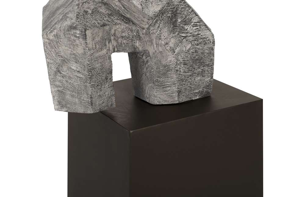 Phillips Collection - Tai Chi Arm Up Sculpture on Pedestal, Gray Stone Finish, Black - TH94536 veiw 2