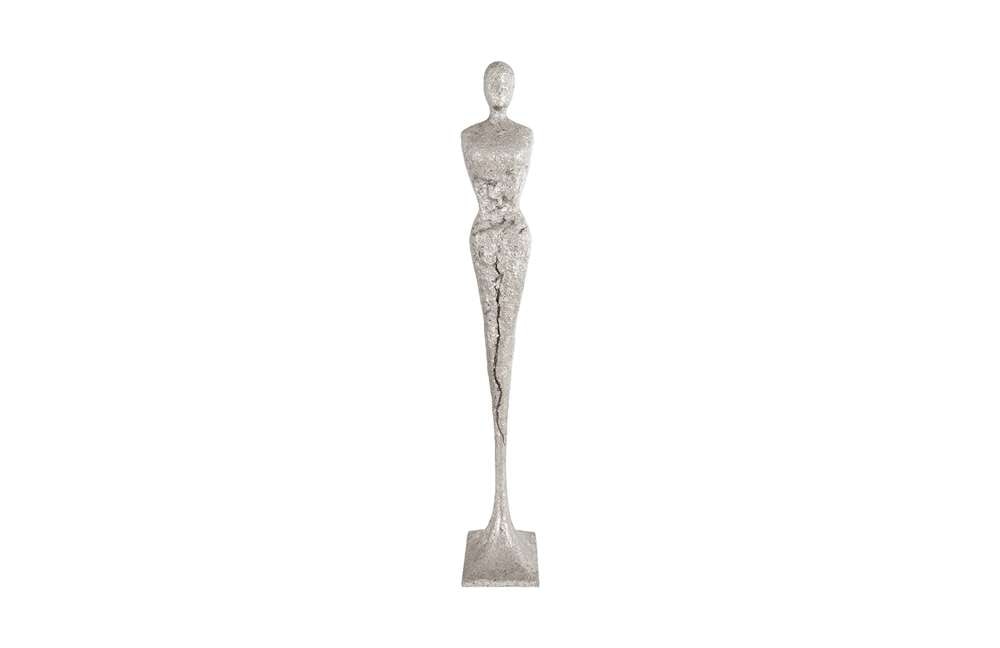 Phillips Collection - Tall Chiseled Female Sculpture, Resin, Silver Leaf - PH76688 veiw 1
