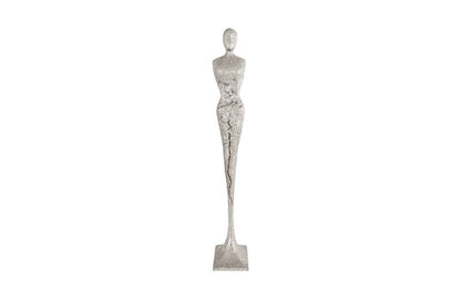 Phillips Collection - Tall Chiseled Female Sculpture, Resin, Silver Leaf - PH76688 veiw 1