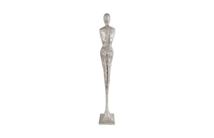 Phillips Collection - Tall Chiseled Female Sculpture, Resin, Silver Leaf - PH76688 veiw 2