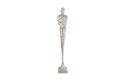 Phillips Collection - Tall Chiseled Male Sculpture, Resin, Silver Leaf - PH76687 veiw 1