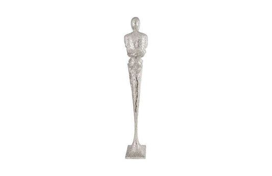 Phillips Collection - Tall Chiseled Male Sculpture, Resin, Silver Leaf - PH76687 veiw 2