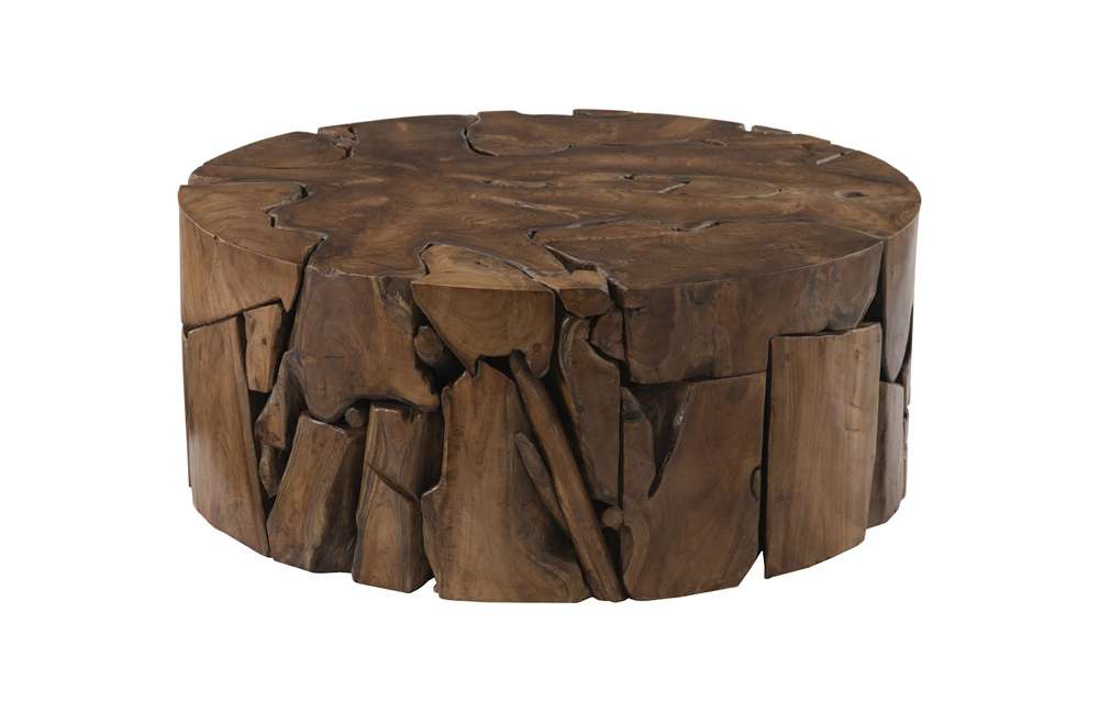 Phillips Collection - Teak Chunk Coffee Table, Round - ID65143 veiw 1
