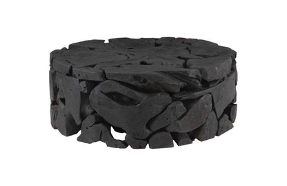 Phillips Collection - Teak Chunk Round Coffee Table, Black - ID104053 veiw 1