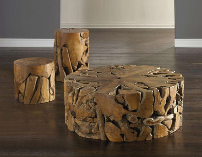 Phillips Collection - Teak Chunk Stool, Round - ID65141 veiw 2