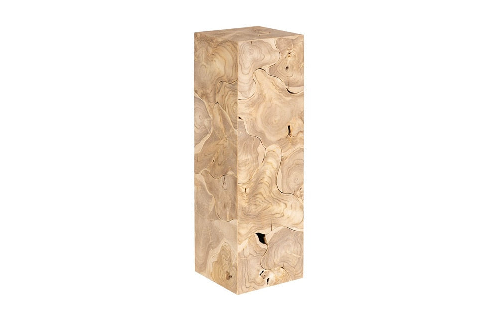 Phillips Collection - Teak Slice Pedestal, Square, Bleached , LG - ID116322 veiw 1