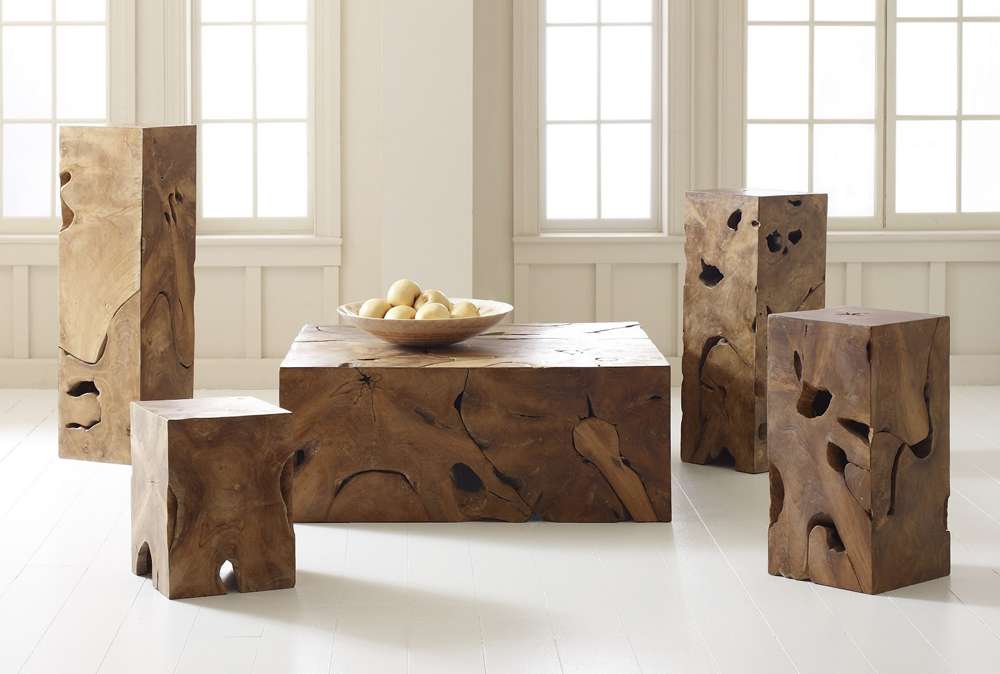Phillips Collection - Teak Slice Stool, Square - ID65137 veiw 4