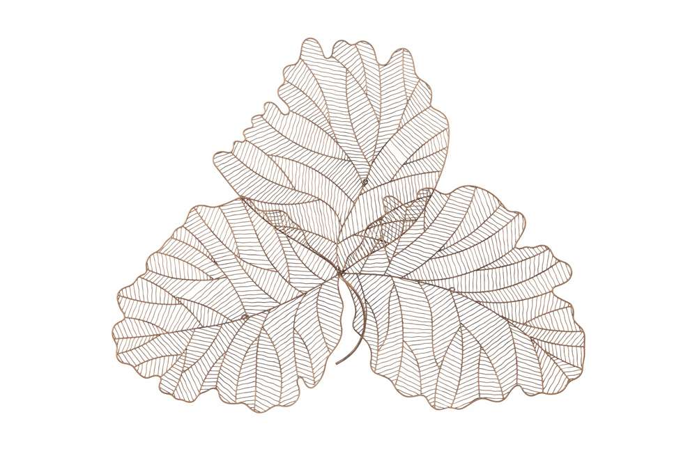 Phillips Collection - Tri Leaf Wall Art, Large, Metal, Copper/Black - TH100860 veiw 1