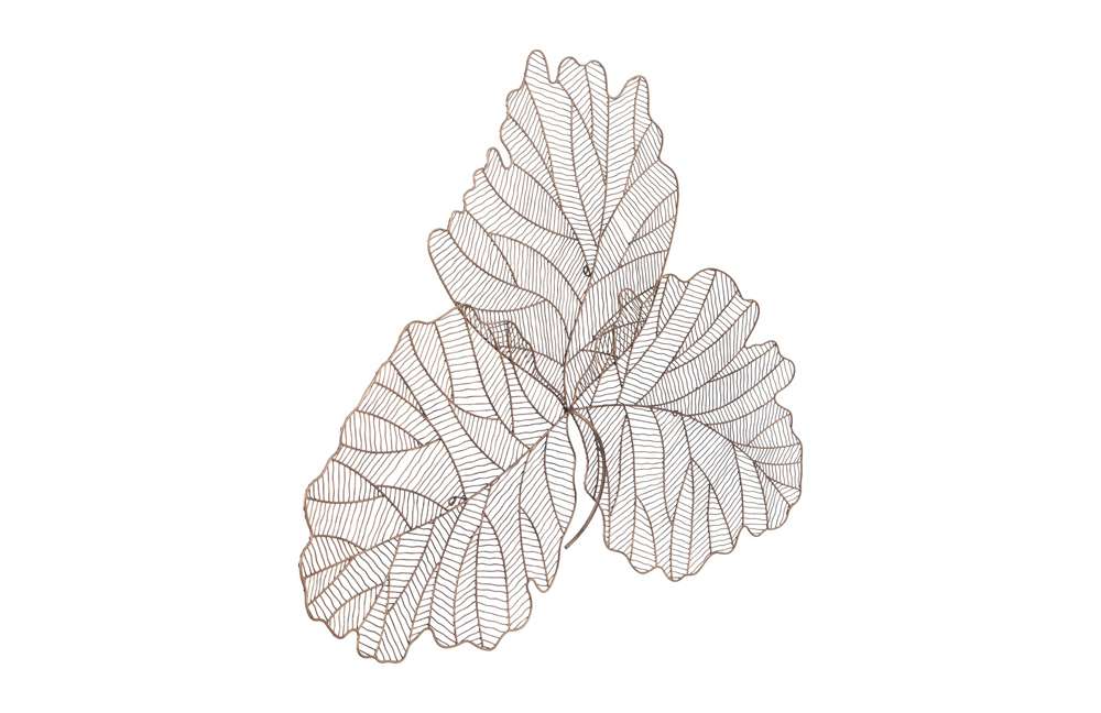 Phillips Collection - Tri Leaf Wall Art, Large, Metal, Copper/Black - TH100860 veiw 2