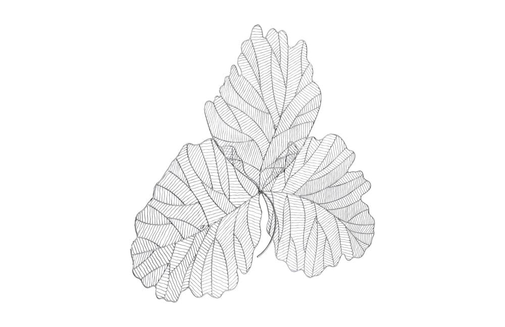 Phillips Collection - Tri Leaf Wall Art, Large, Metal, Silver/Black - TH100857 view 2