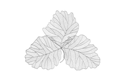 Phillips Collection - Tri Leaf Wall Art, Large, Metal, Silver/Black - TH100857 veiw 1