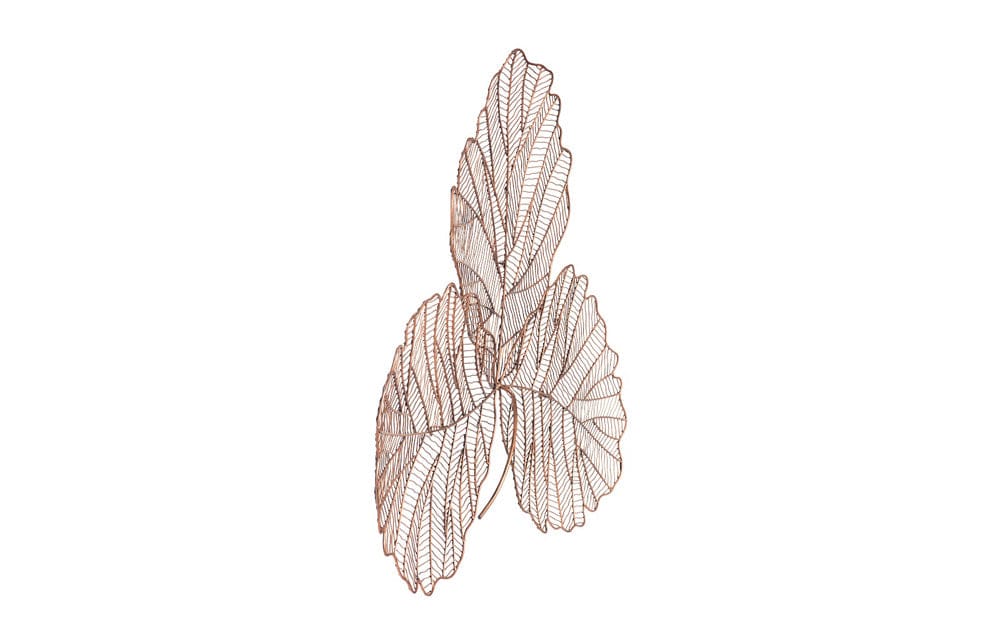 Phillips Collection - Tri Leaf Wall Art, Medium, Metal, Copper/Black - TH100859 view 2
