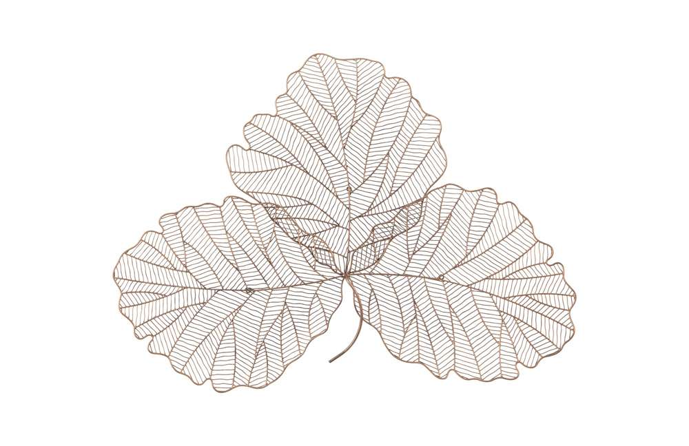 Phillips Collection - Tri Leaf Wall Art, Medium, Metal, Copper/Black - TH100859 veiw 1