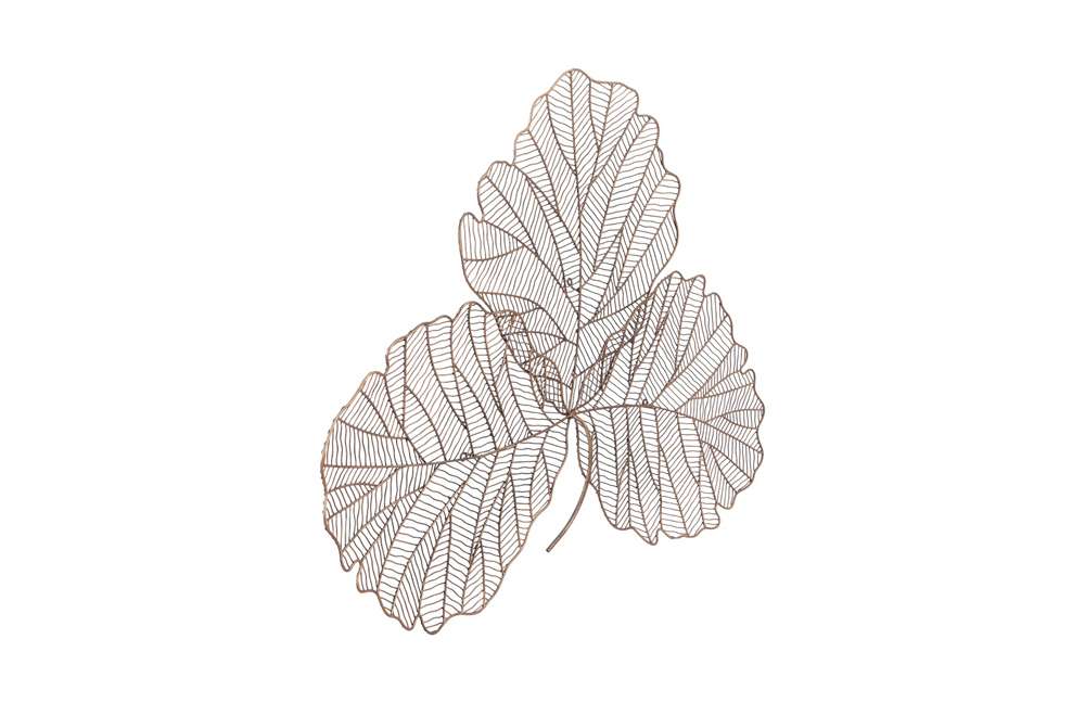 Phillips Collection - Tri Leaf Wall Art, Medium, Metal, Copper/Black - TH100859 veiw 2